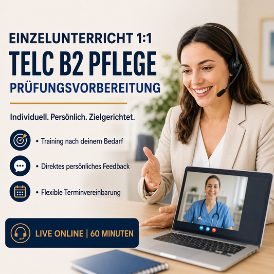 Einzelunterricht 1:1 – TELC B2 Pflege Prüfungsvorbereitung